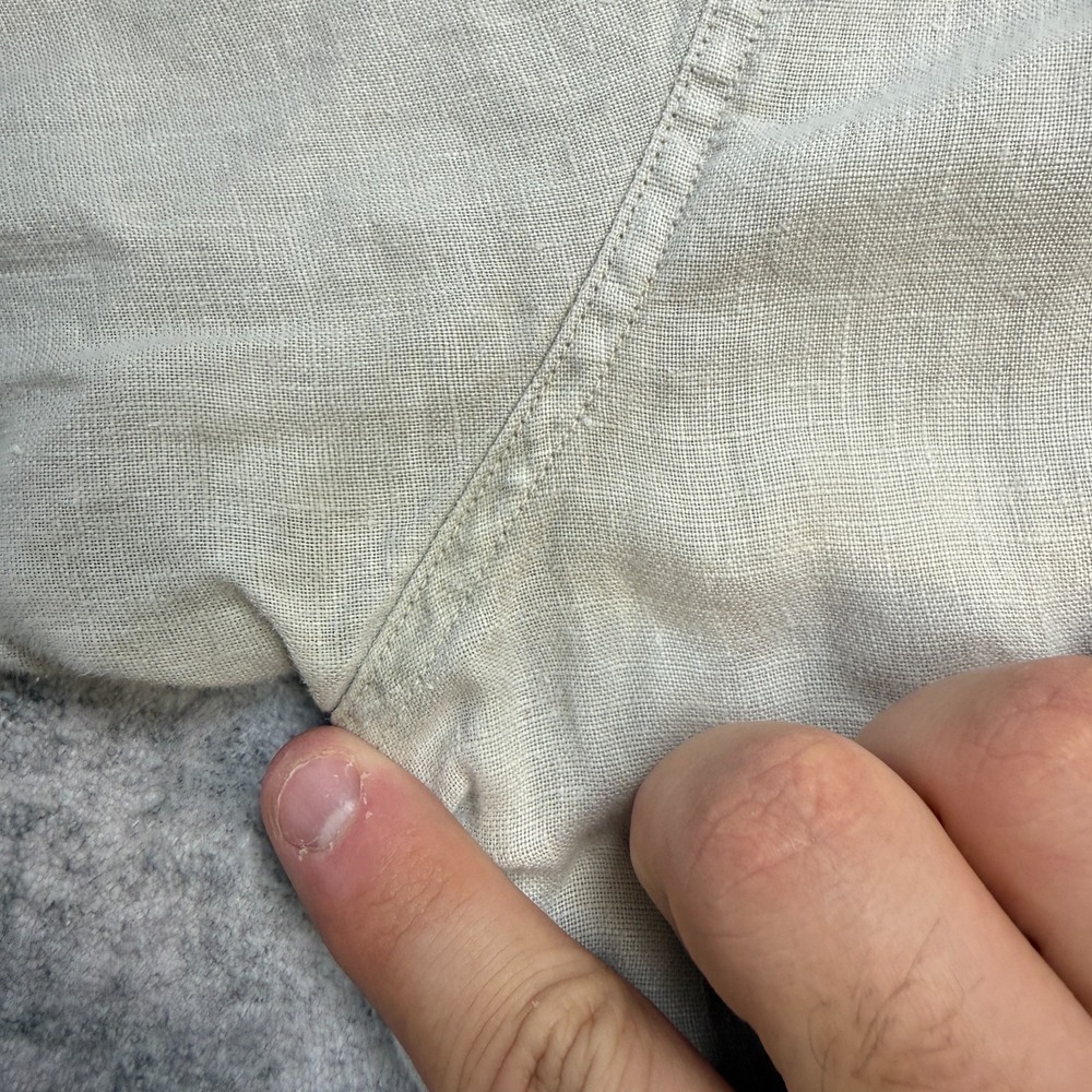 Allsaints Gilles Linen Shirt Mens Medium Beige Lightweight Quiet Luxury Coastal - Picture 5 of 12